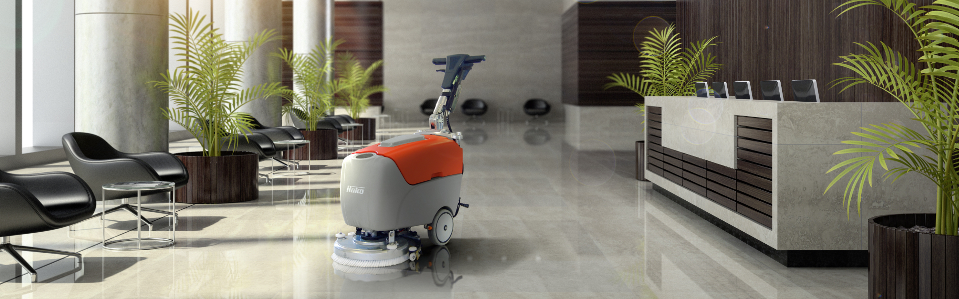 kompaktný čistiaci stroj na podlahy ktorý je vhodný na čistenie menších plôch